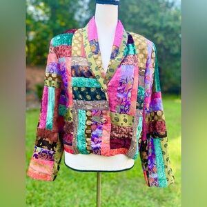 Minnie's Closet Vintage Patchwork Multi-Colored Embellished Blazer S